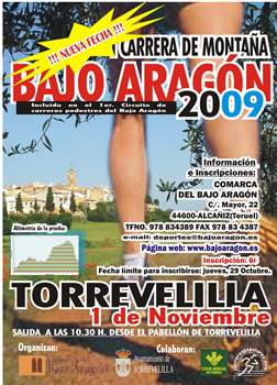 La I Carrera de Montaña Bajo Aragón se celebra en Torrevelilla el 1 de noviembre.