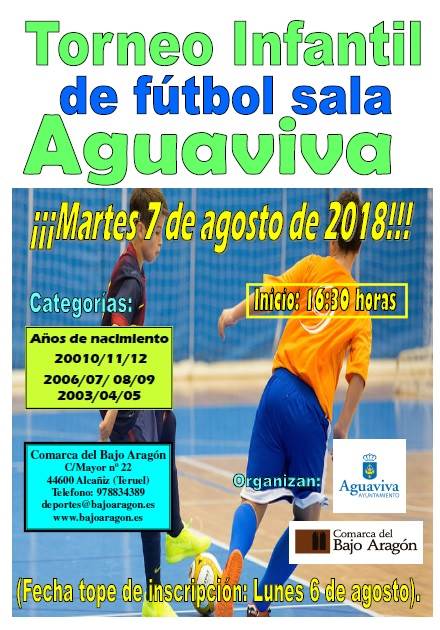 Torneo de Fútbol Sala Infantil y Juvenil en Aguaviva. 07 y 08 de Agosto.